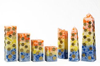 Farbe: orange-gelb-blau