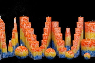orange-gelb-blau terrazzo