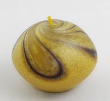 Vela amasada a mano Elipse pequeo amarillo