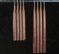 Tischkerzen karamellbraun einfarbig 25 und 35 cm